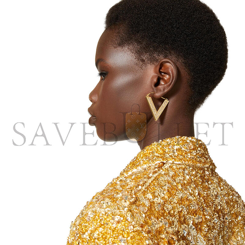 VALENTINO GARAVANI GOLD V DETAIL EARRINGS 